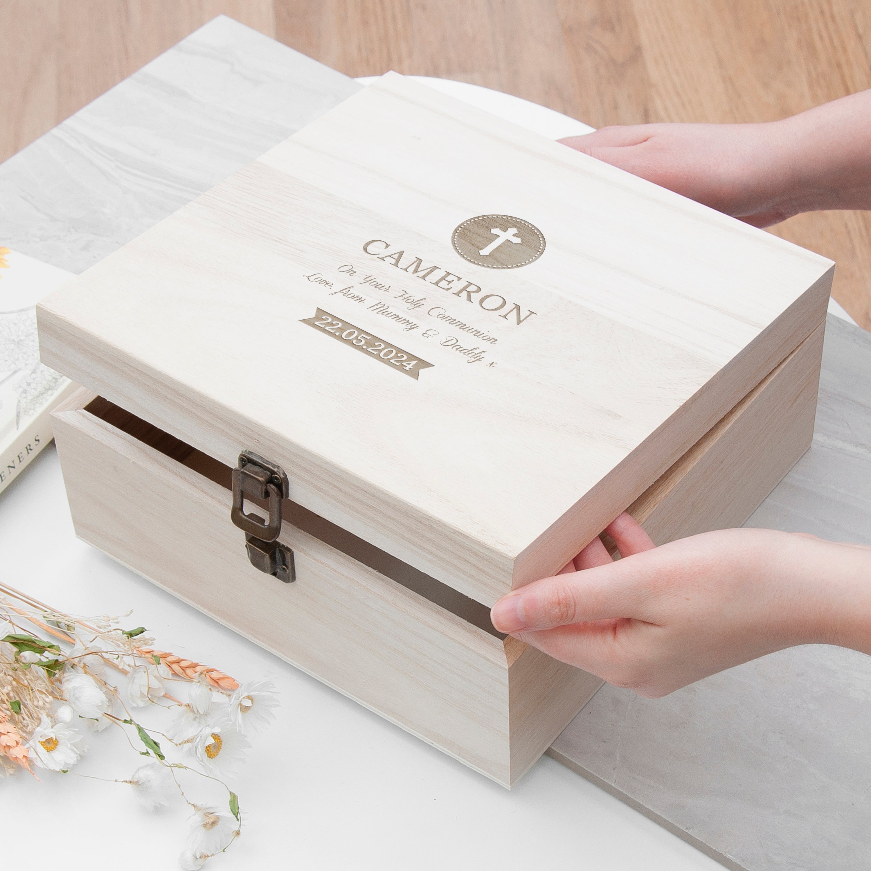 Personalised Special Message Christening Memory Box