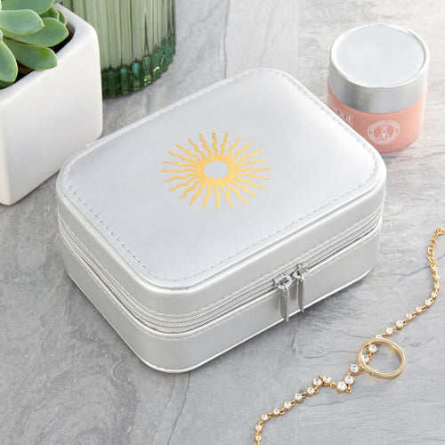 Metallic Silver Sun Jewellery Case Spesh Gifts