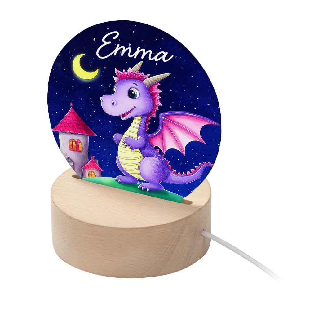Personalised Kid's Magical Dragon LED Night Light