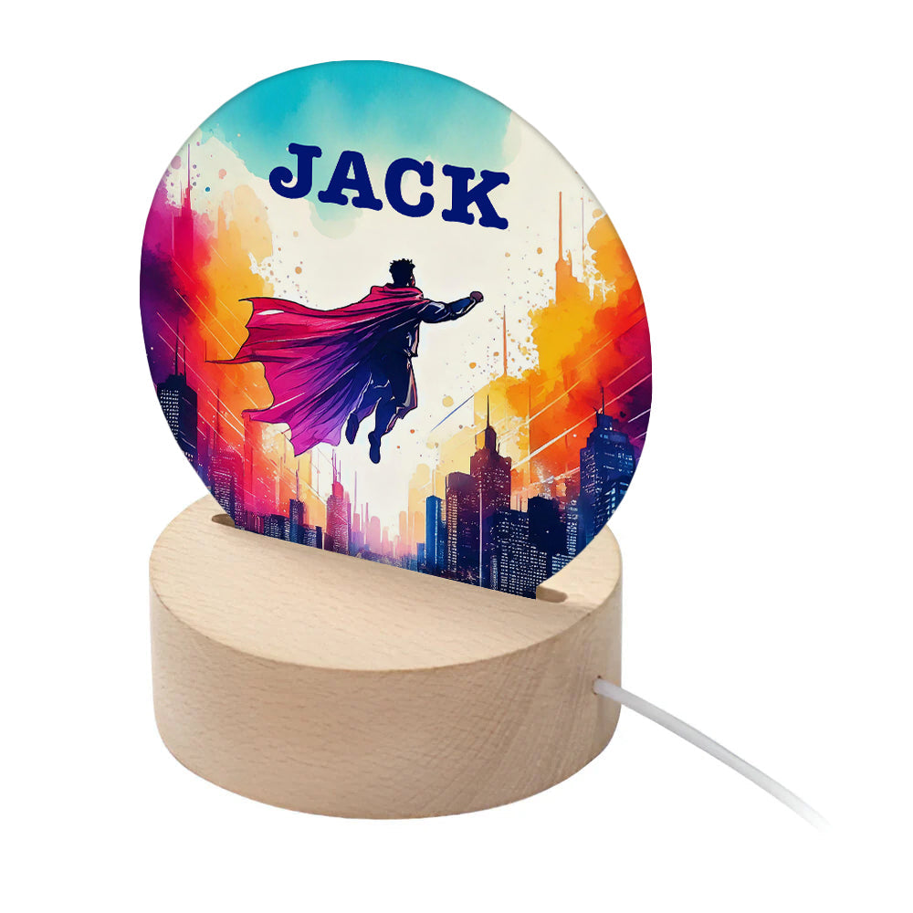 Personalised Kid's Superhero LED Night Light