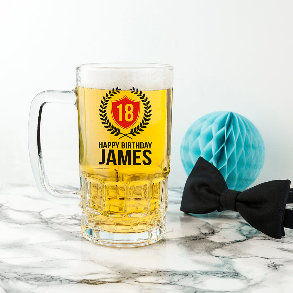 Personalised Birthday Glass Tankard