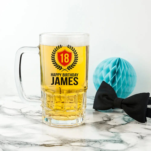 Personalised Birthday Glass Tankard Spesh Gifts