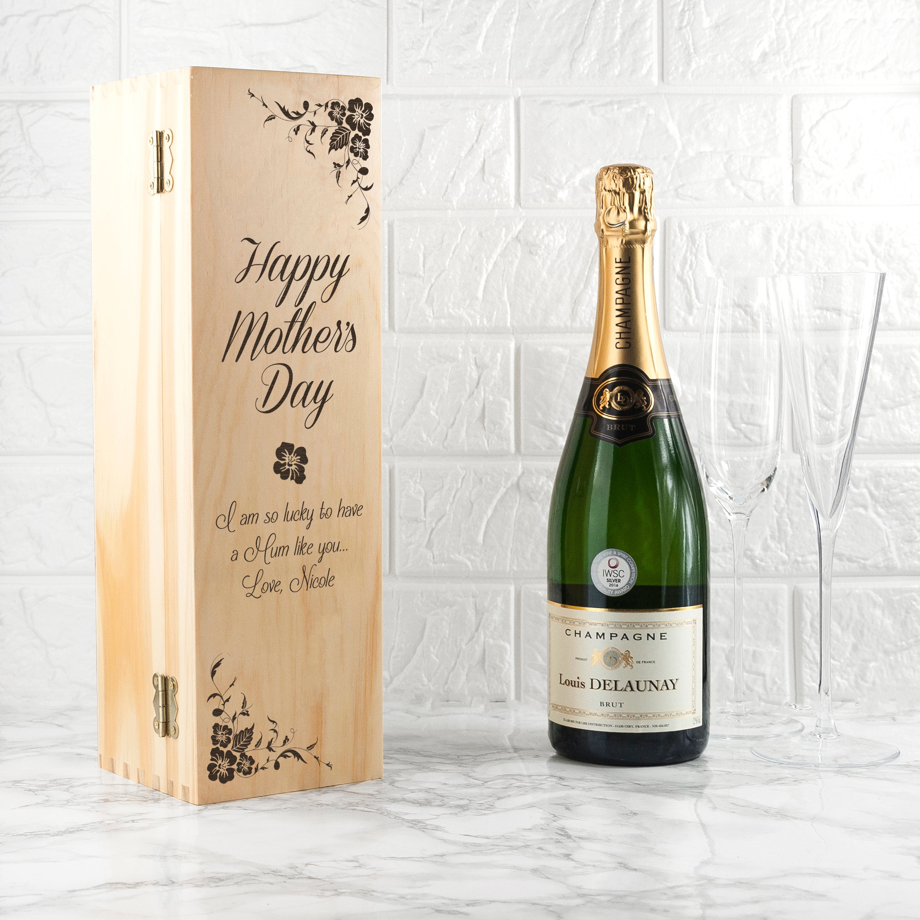 Personalised Floral Mother's Day Wine Box