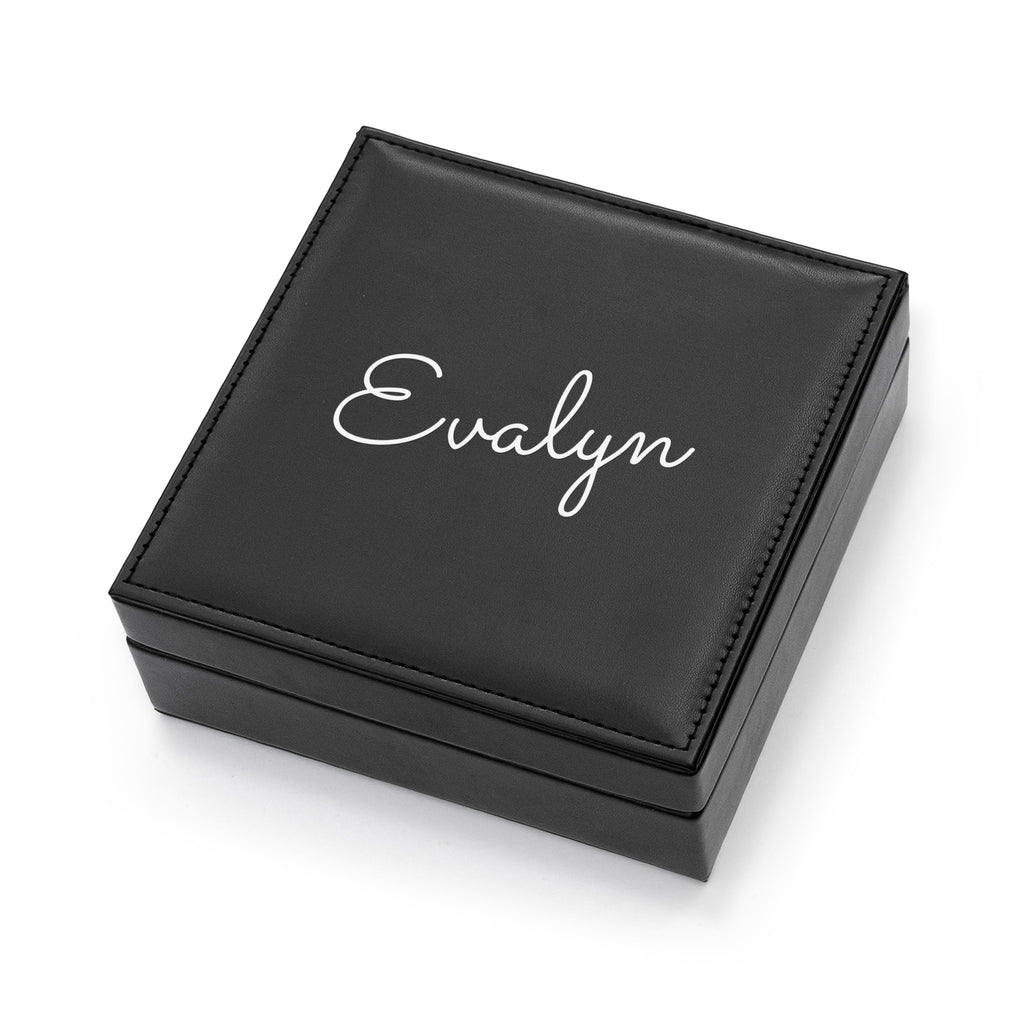 Personalised Luxury Black Square Jewellery Box
