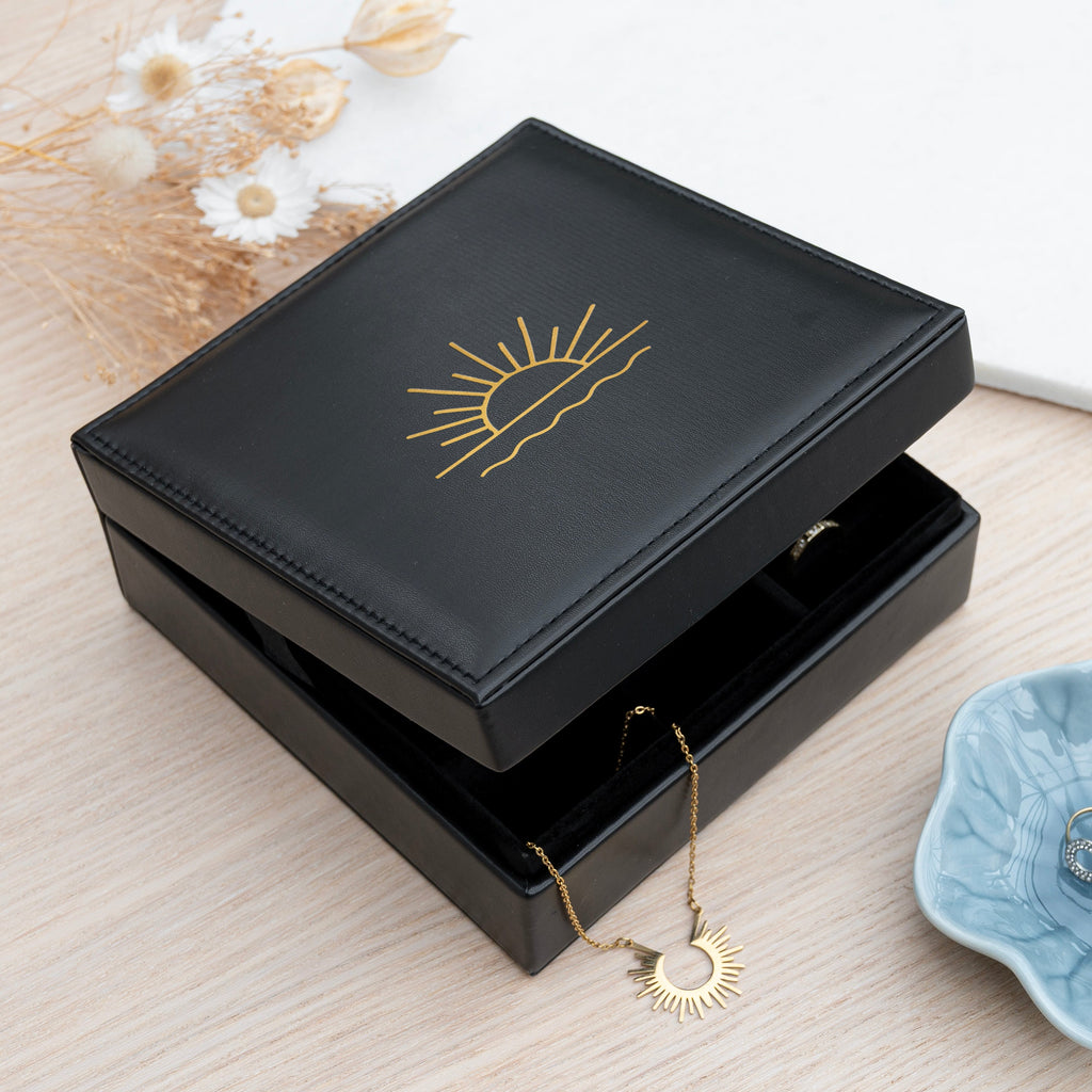 Luxury Black Square Sunset Jewellery Box
