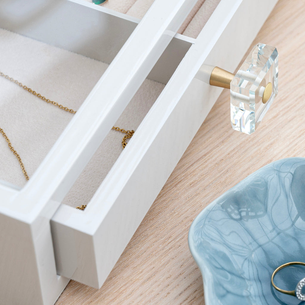 Personalised Garland Glass Drawer Jewellery Box