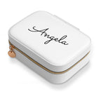 Personalised White and Blue Floral Jewellery Case