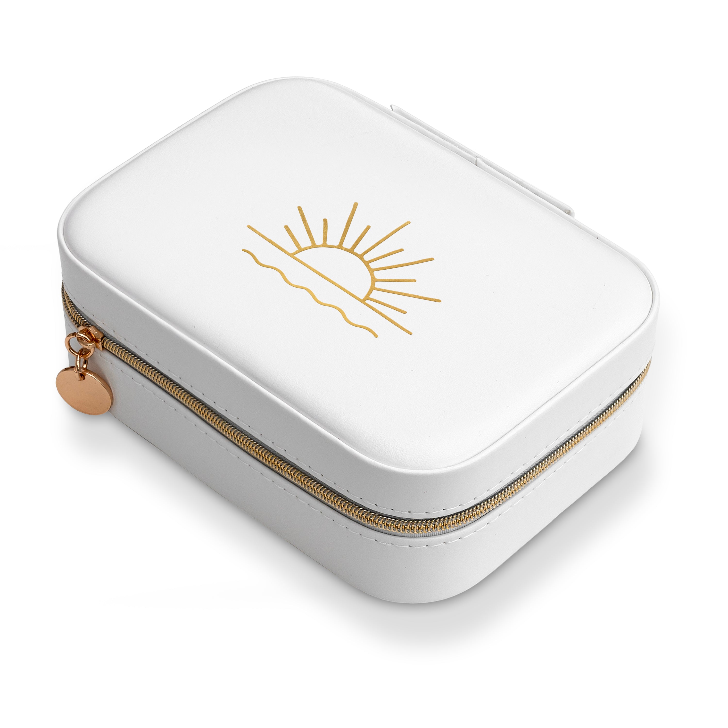 White and Blue Floral Sunset Trinket Box
