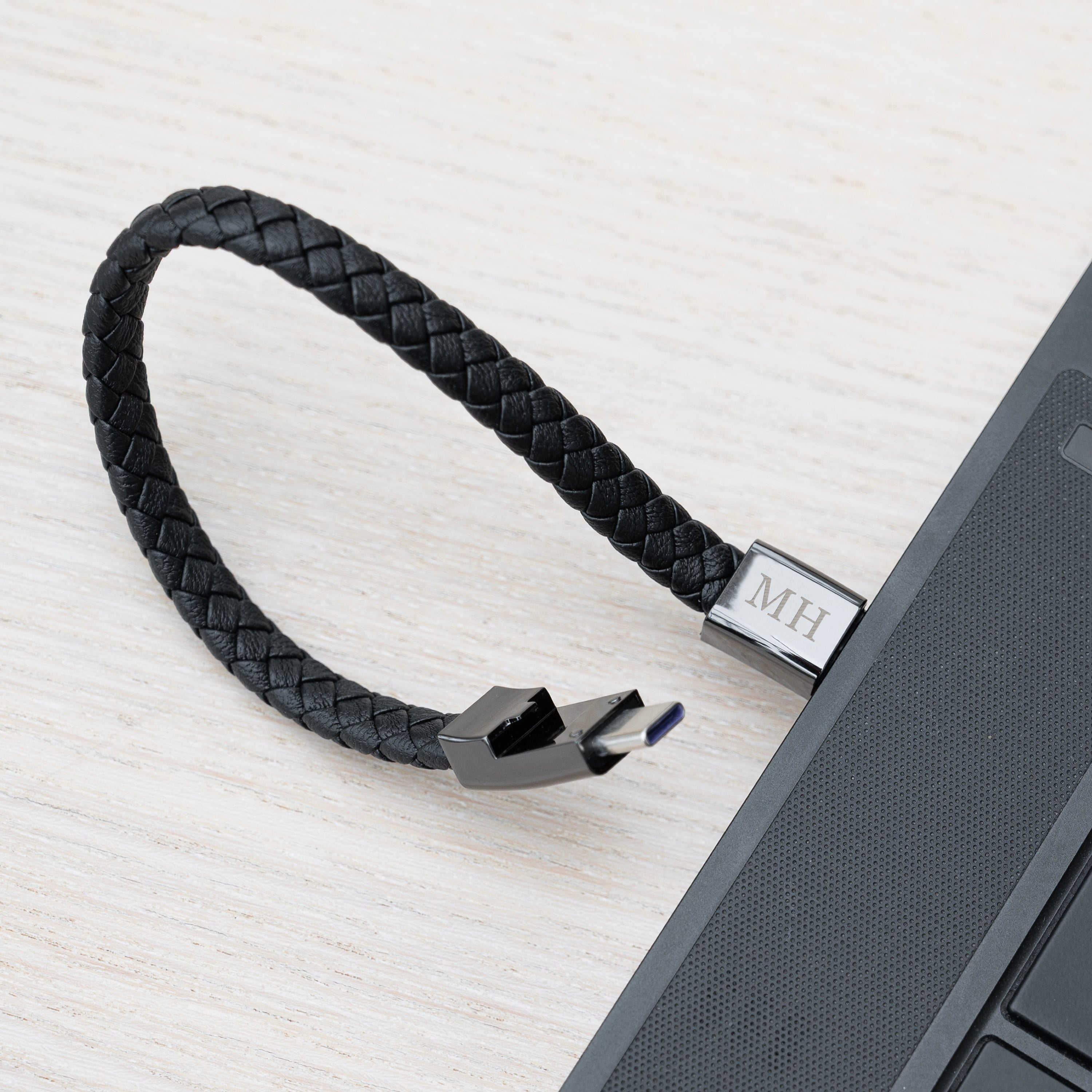 Personalised Men's USB-C to USB-A Charger Bracelet