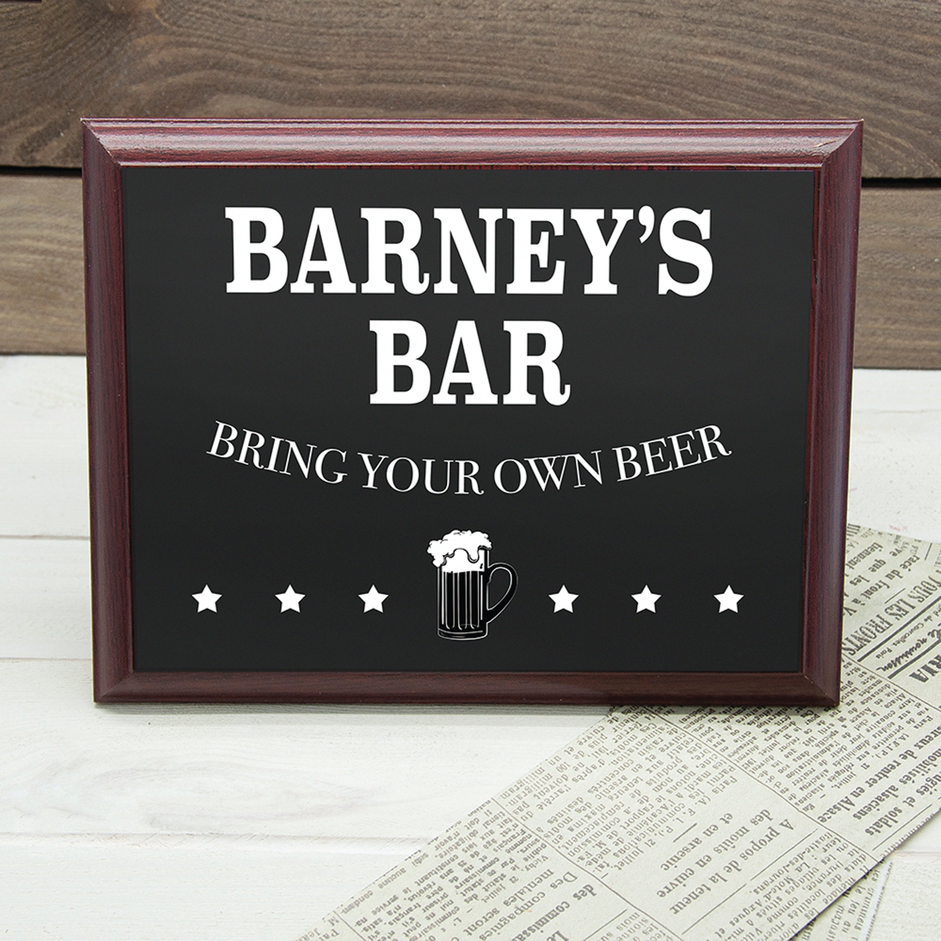 Personalised Welcome To My Bar Wooden Plaque