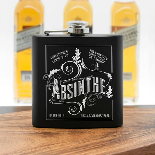 Personalised Absinthe Vintage Hip Flask Spesh Gifts