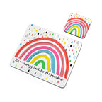 Colorful rainbow design on a white background