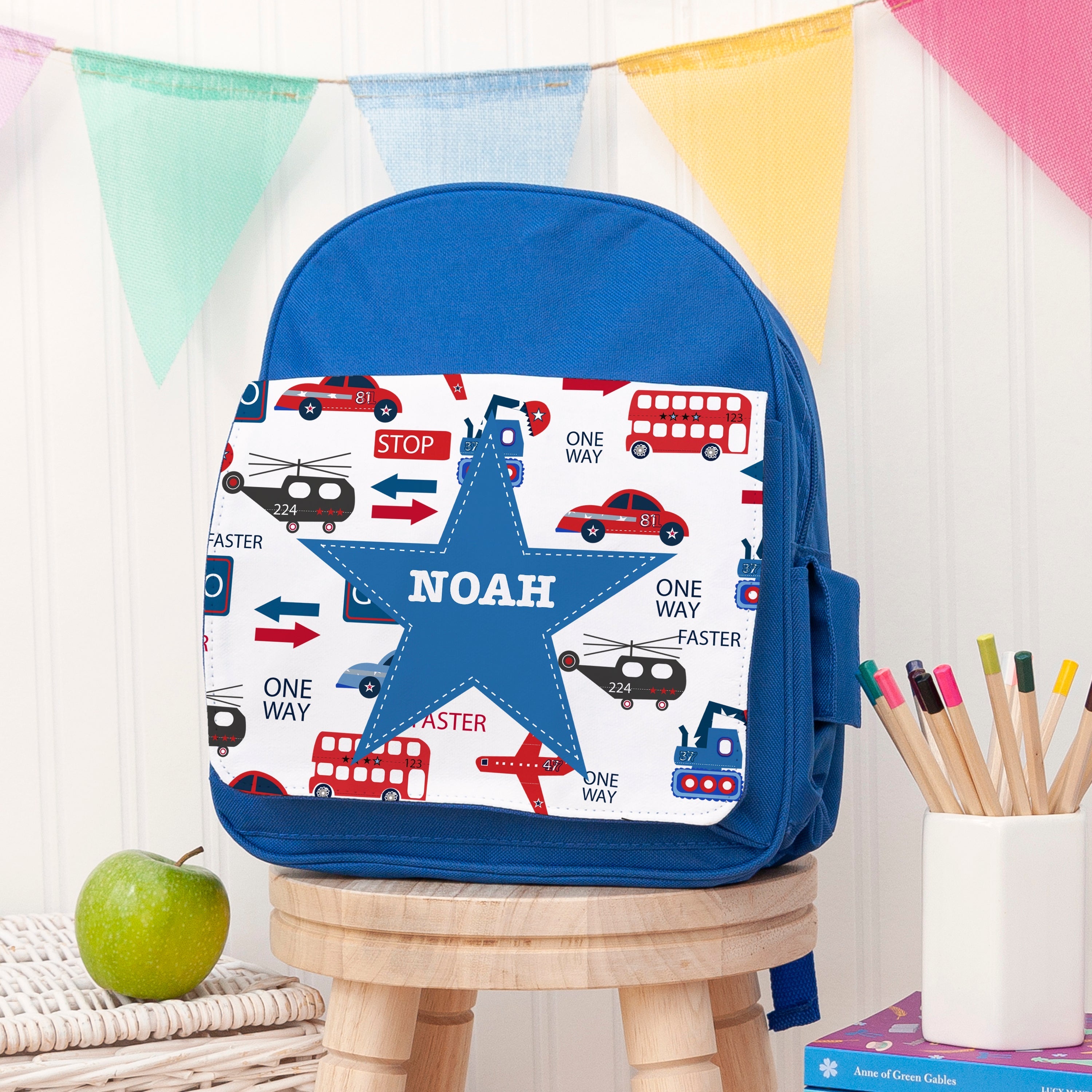 Personalised Transport Themed Kid's Rucksack