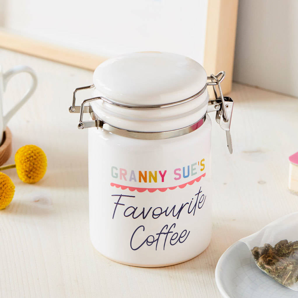 Personalised Favourite Coffee Ceramic Storage Jar