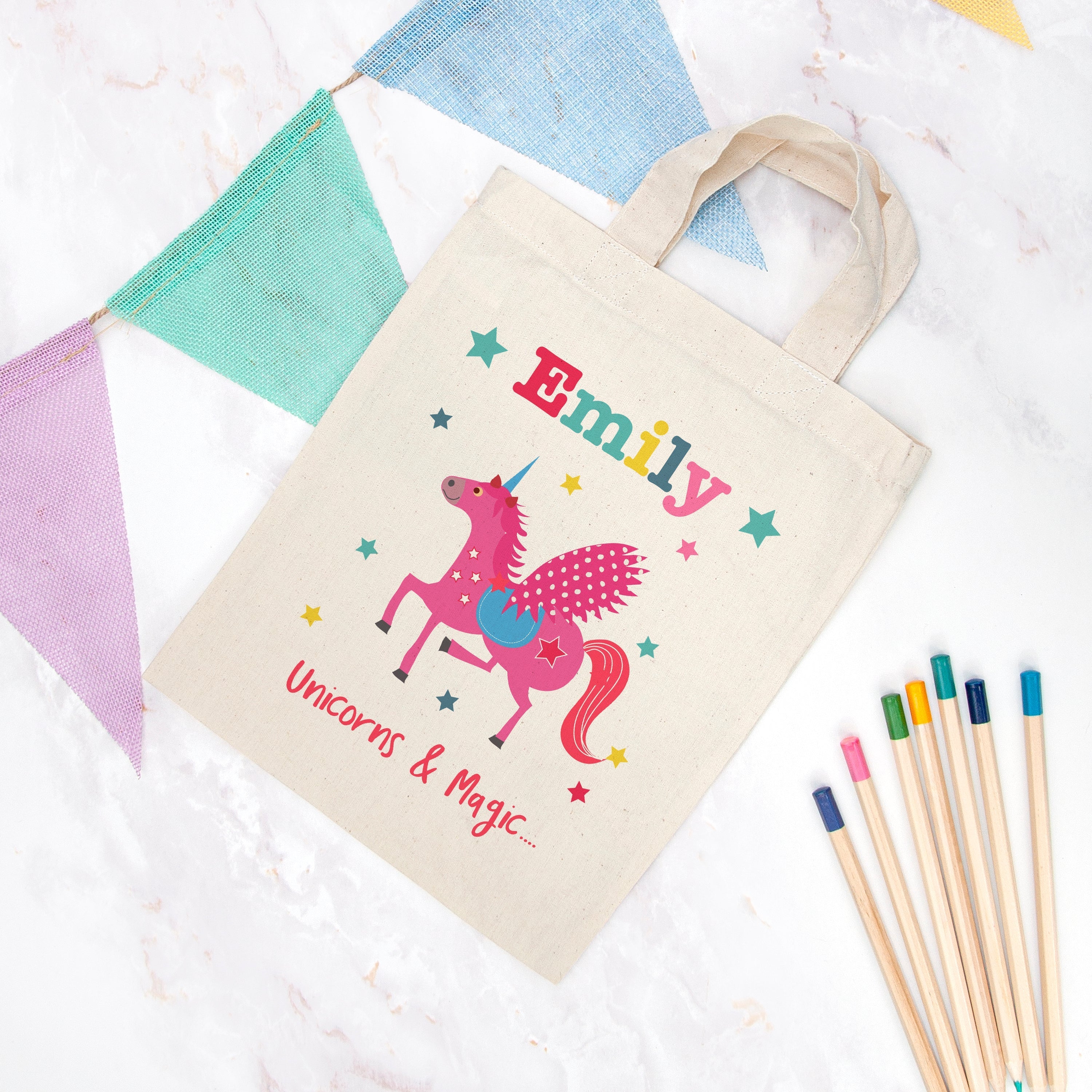 Personalised Unicorn Mini Shopper Bag
