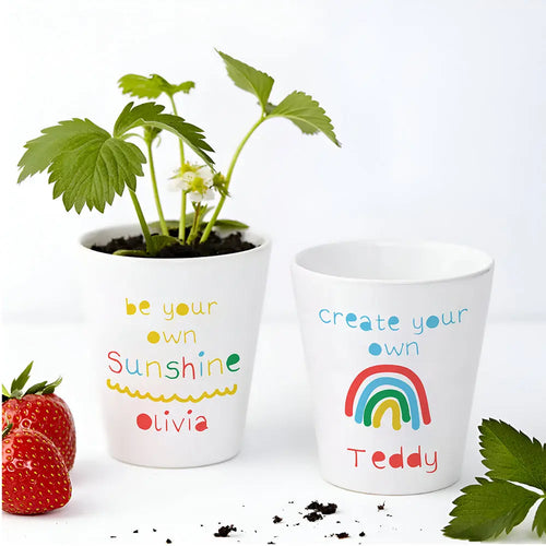 Personalised Child's Rainbow Plant Pot Spesh Gifts