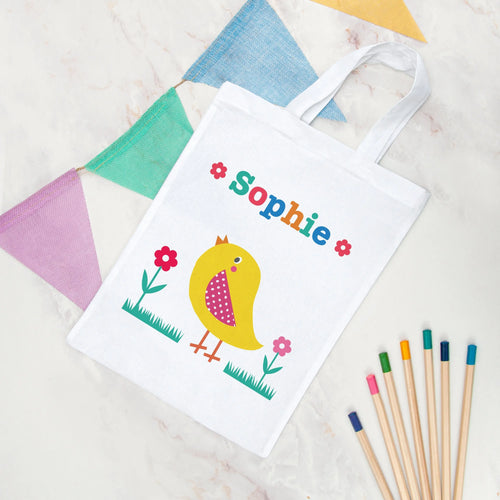 Personalised Child's Chick Easter Egg Hunt Bag Spesh Gifts