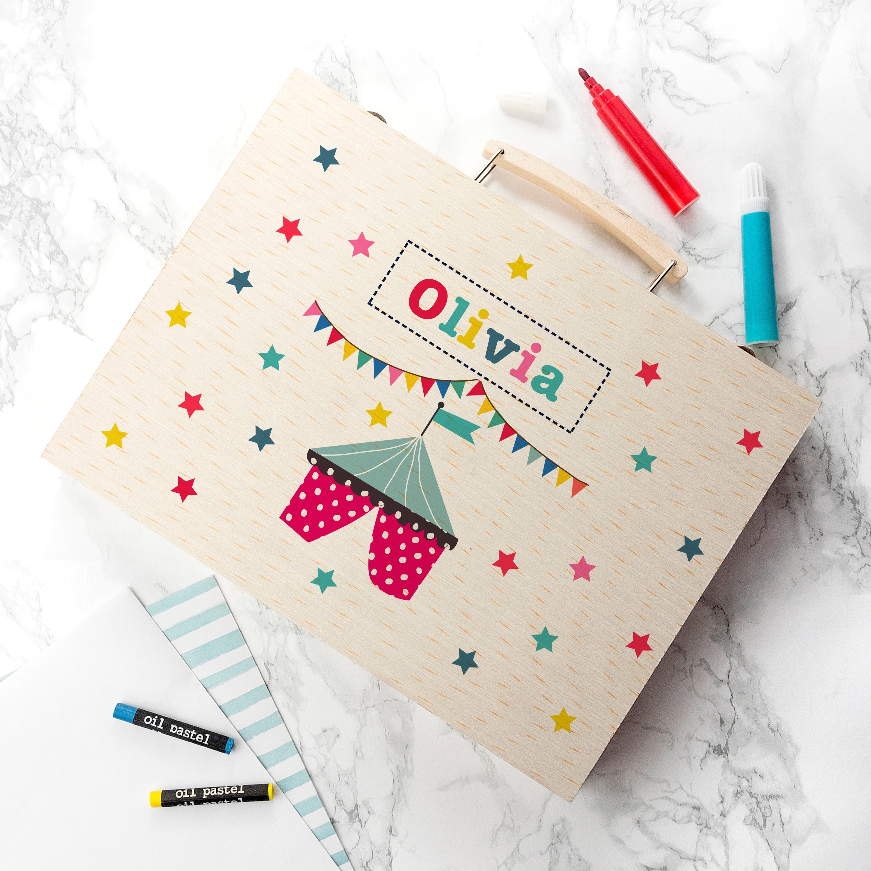 Personalised Kid€™s Circus Tent Colouring Set