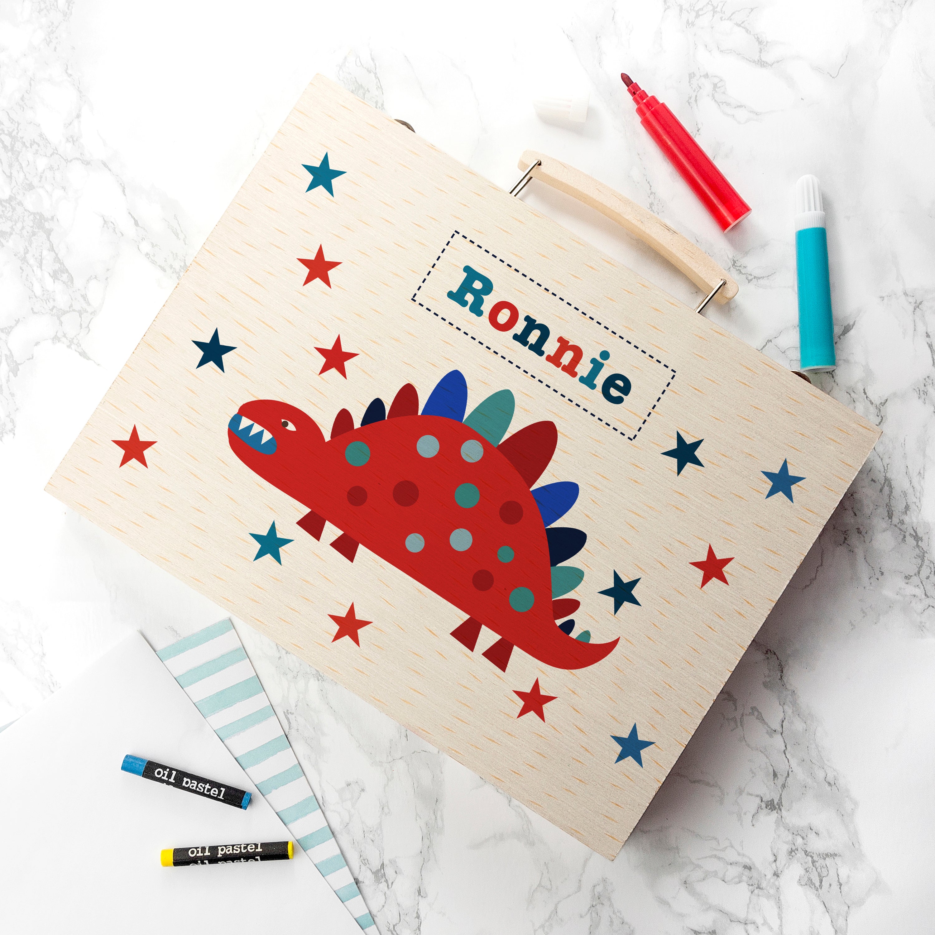 Personalised Kid€™s Dinosaur Colouring Set