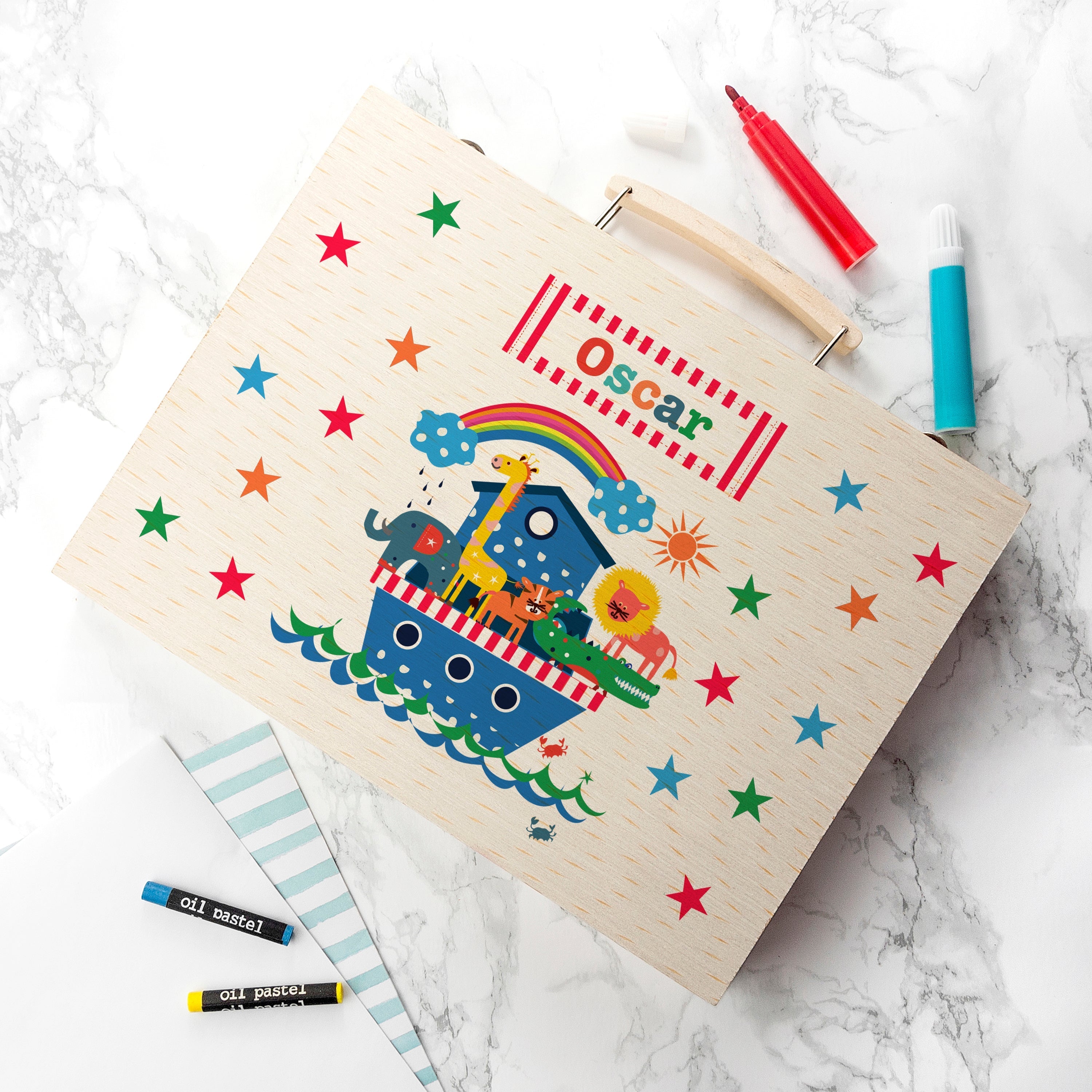 Personalised Kid€™s Noah's Ark Colouring Set