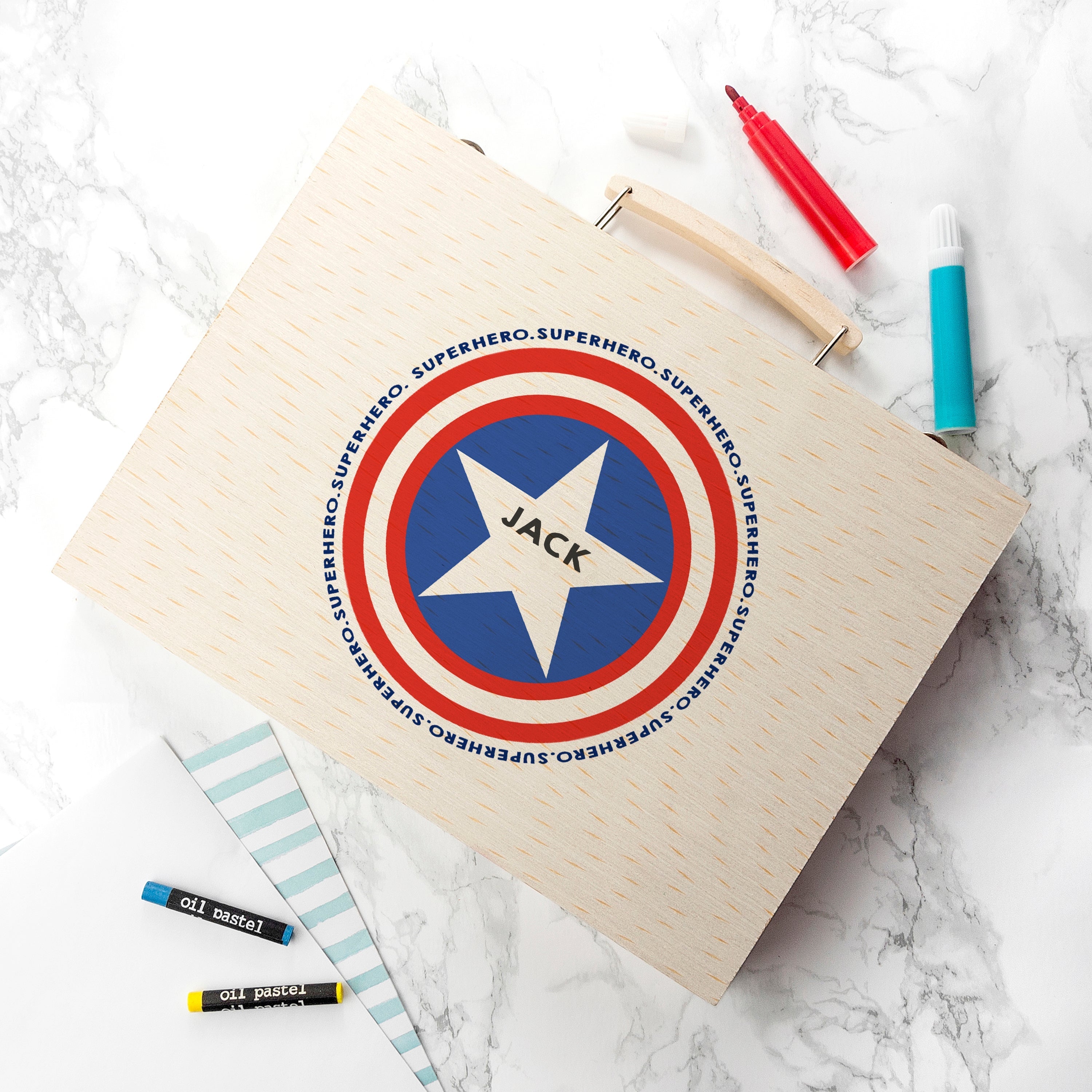 Personalised Kid€™s Superhero Colouring Set