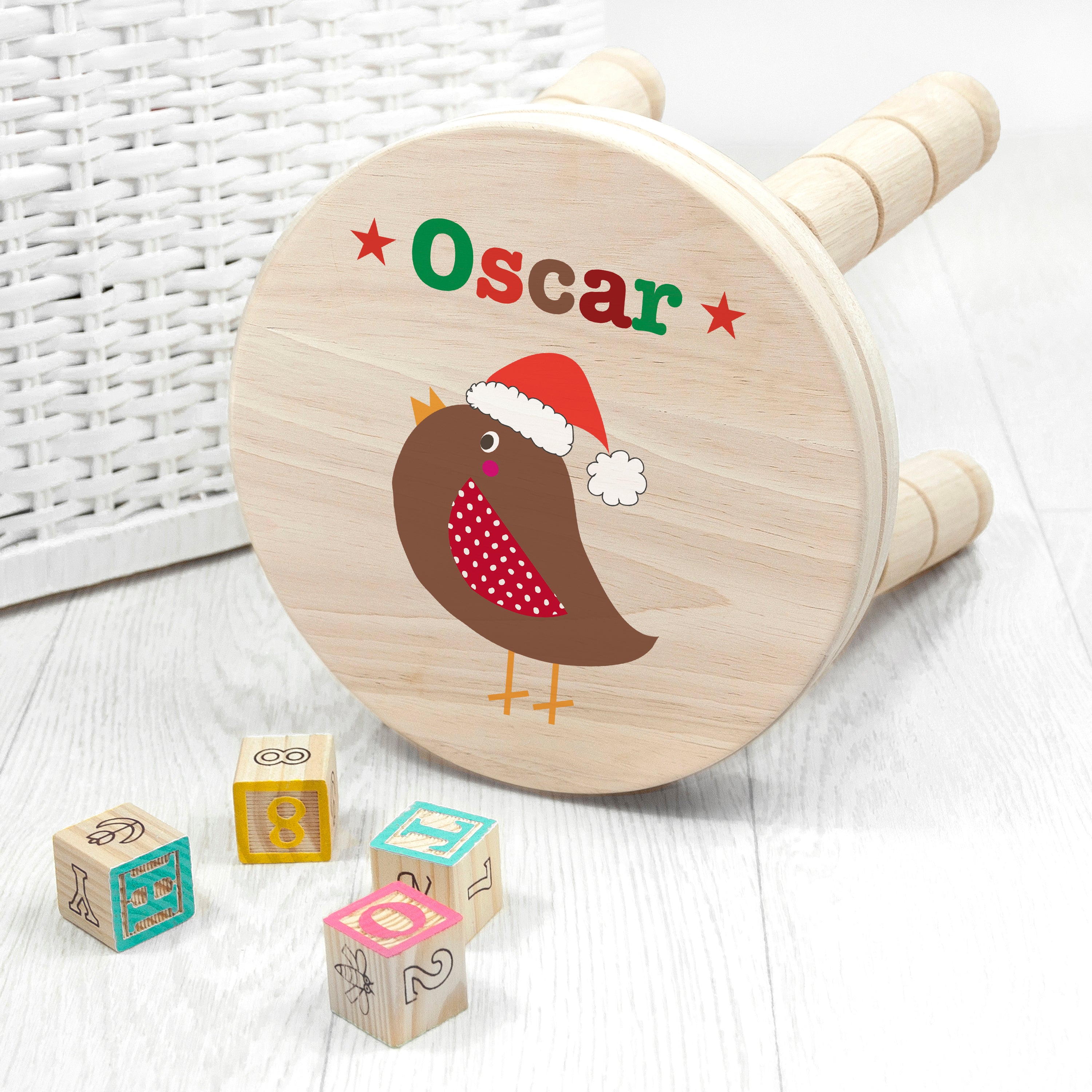 Personalised Kid€™s Robin Wooden Stool