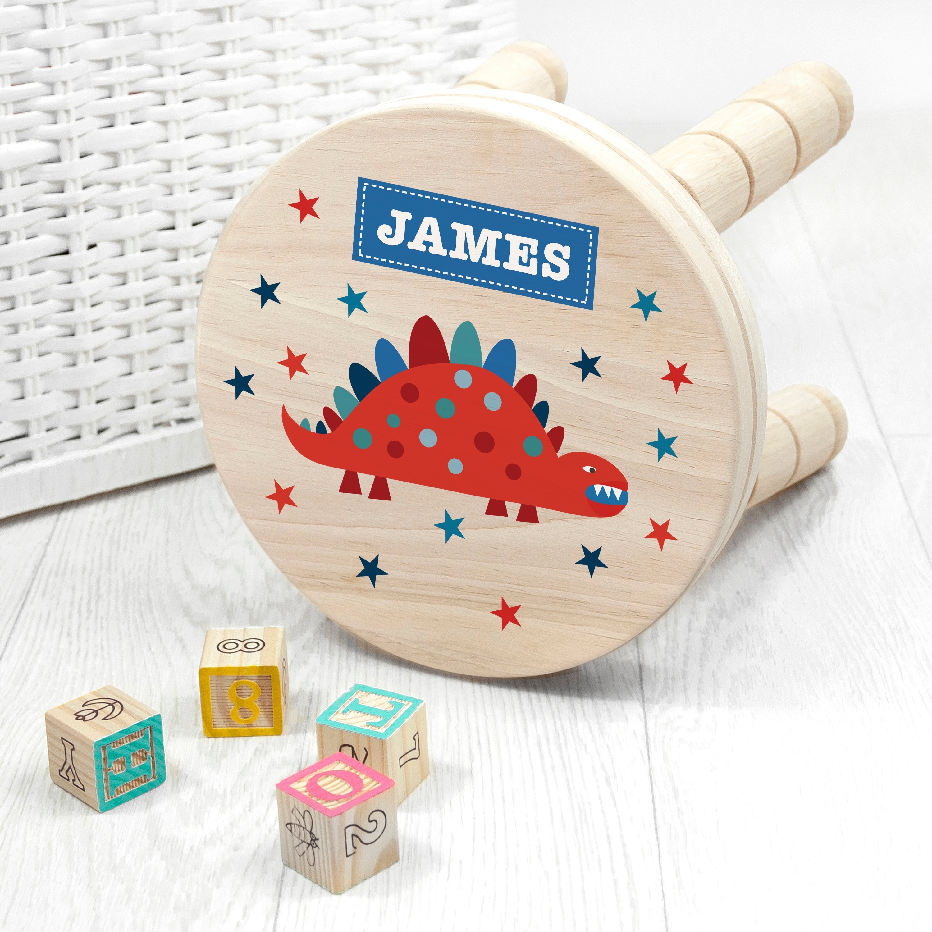 Personalised Kid€™s Dinosaur Wooden Stool