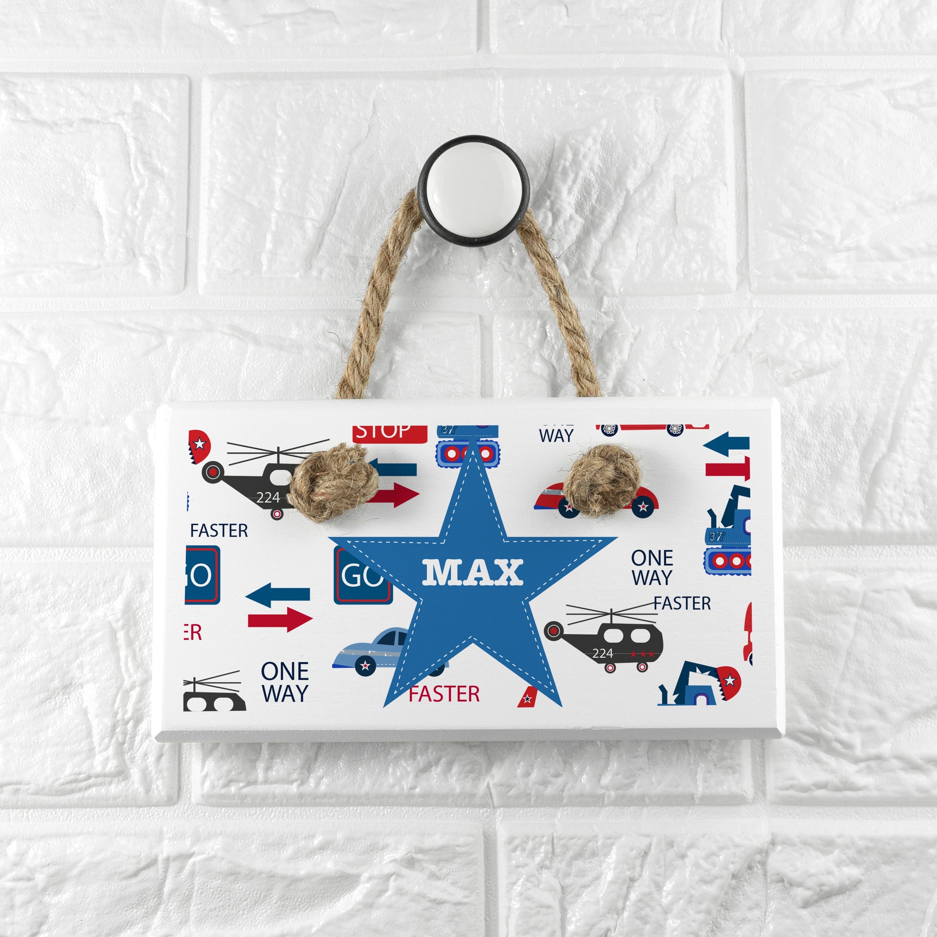 Personalised Kid€™s Transport Bedroom Door Sign