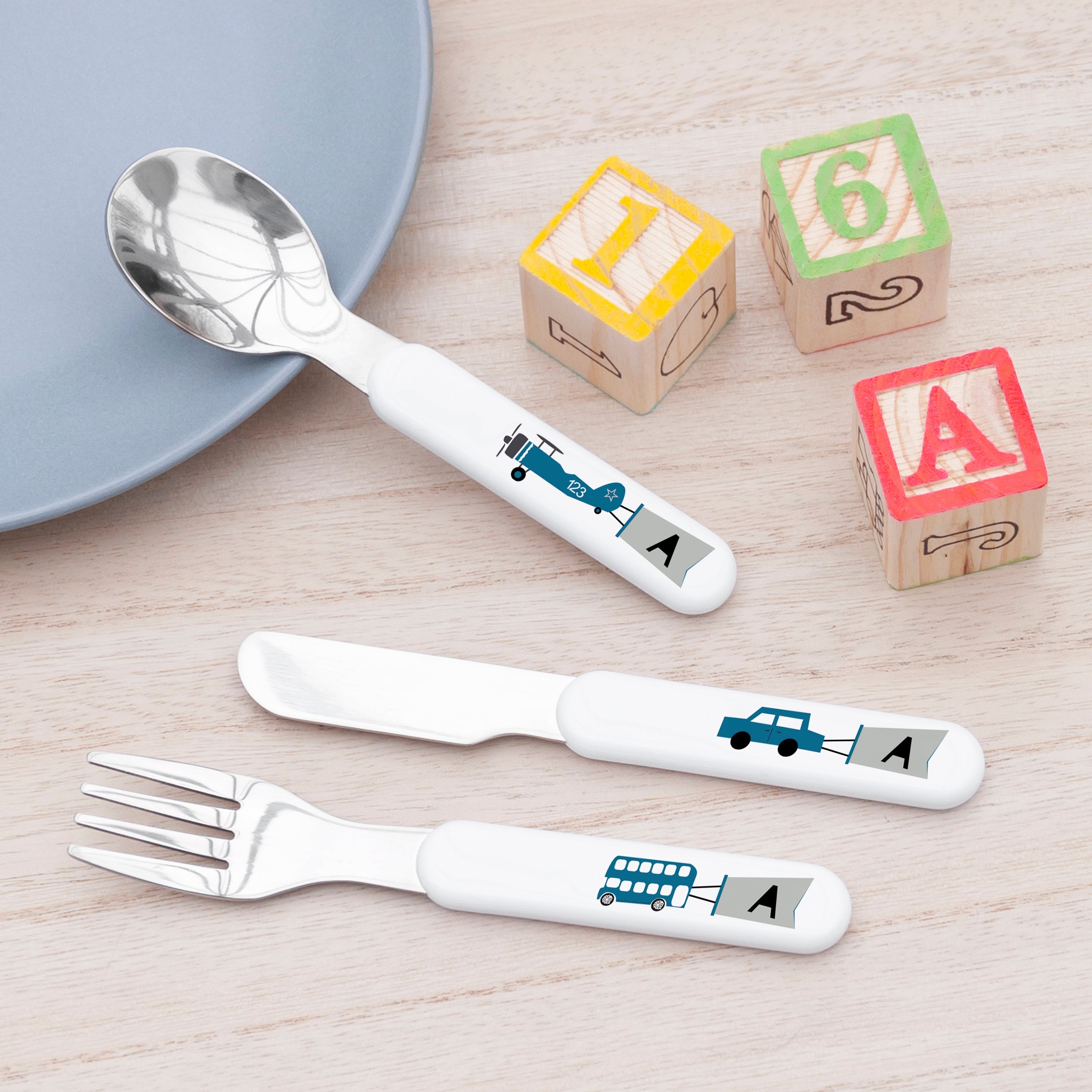 Personalised Kid's Adventure Metal Cutlery Set