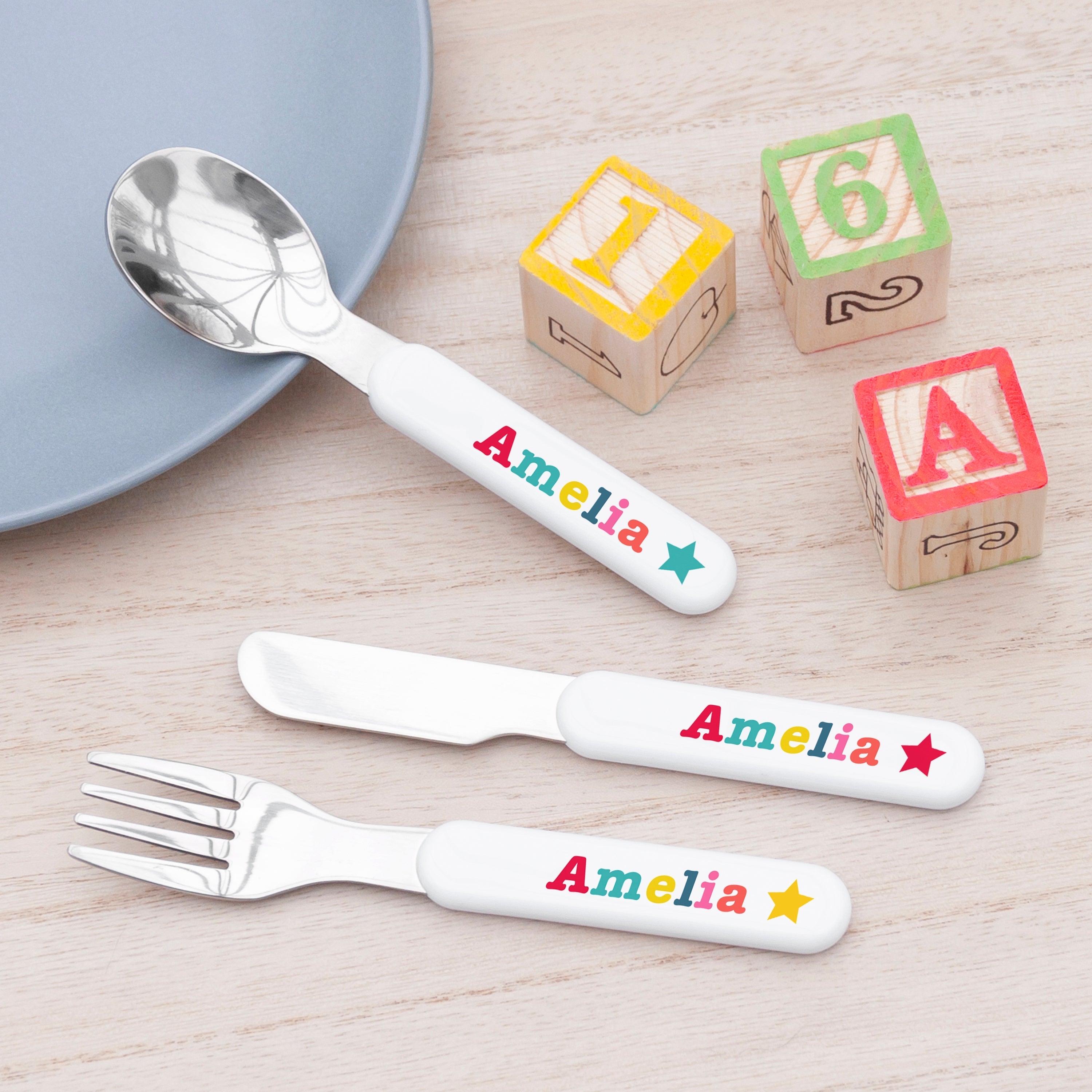 Personalised Kid's Circus Metal Cutlery Set