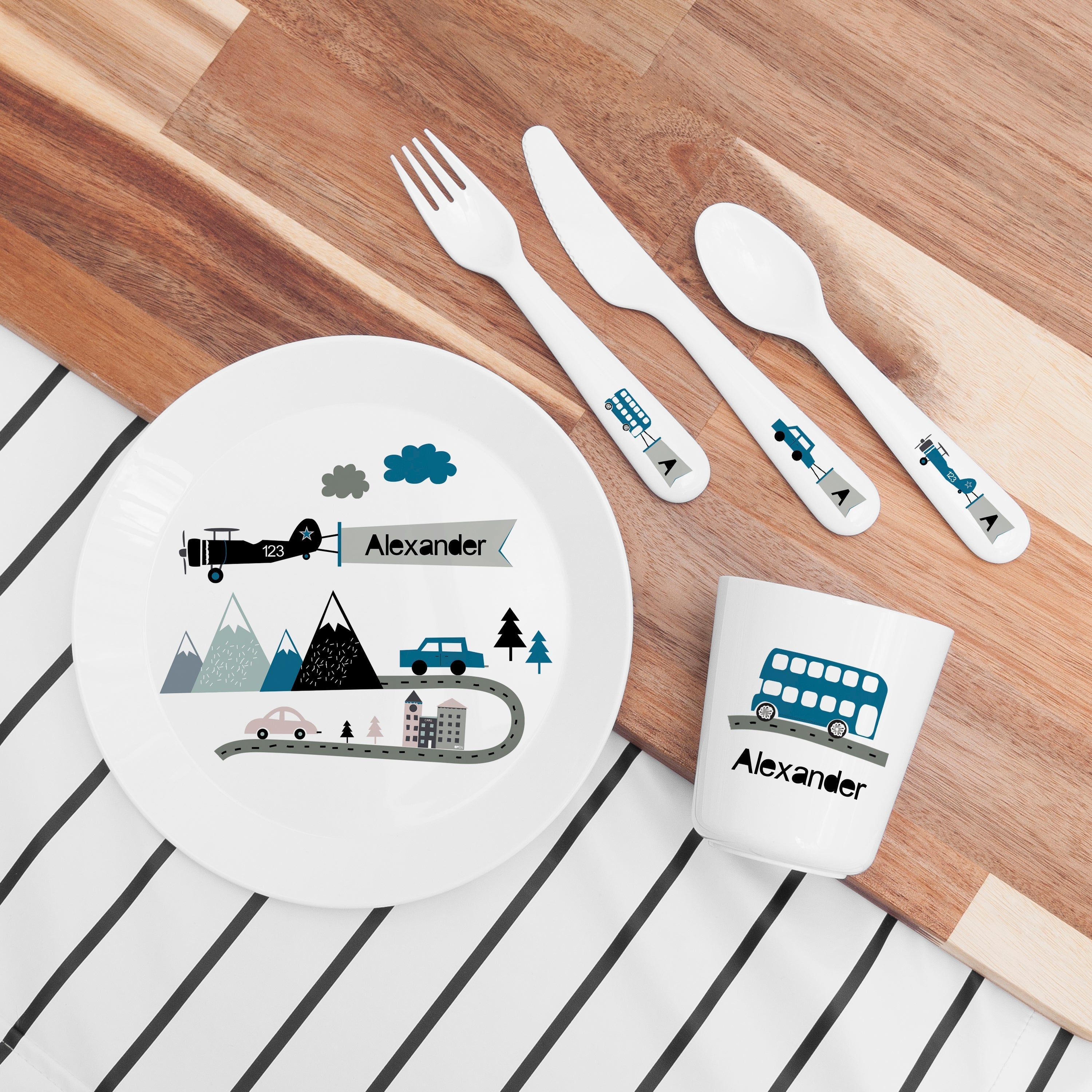 Personalised Kid's Adventure Dinner Set