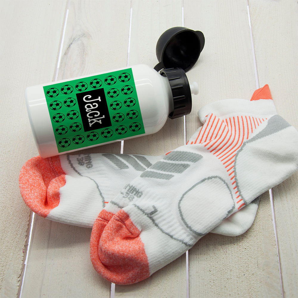 Personalised Boy's Football Fun Water Bottle