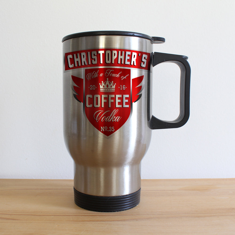 Personalised Coffee With Vodka Travel Mug