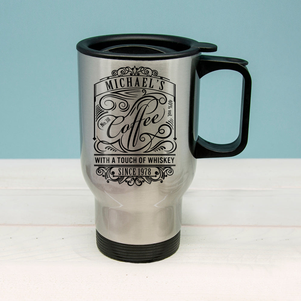 Personalised Coffee With Whisky Travel Mug