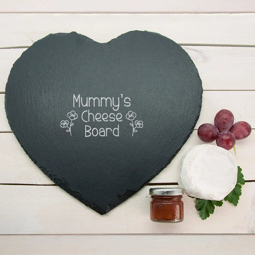 Personalised Children's Handwriting Heart Slate Cheese Board Spesh Gifts