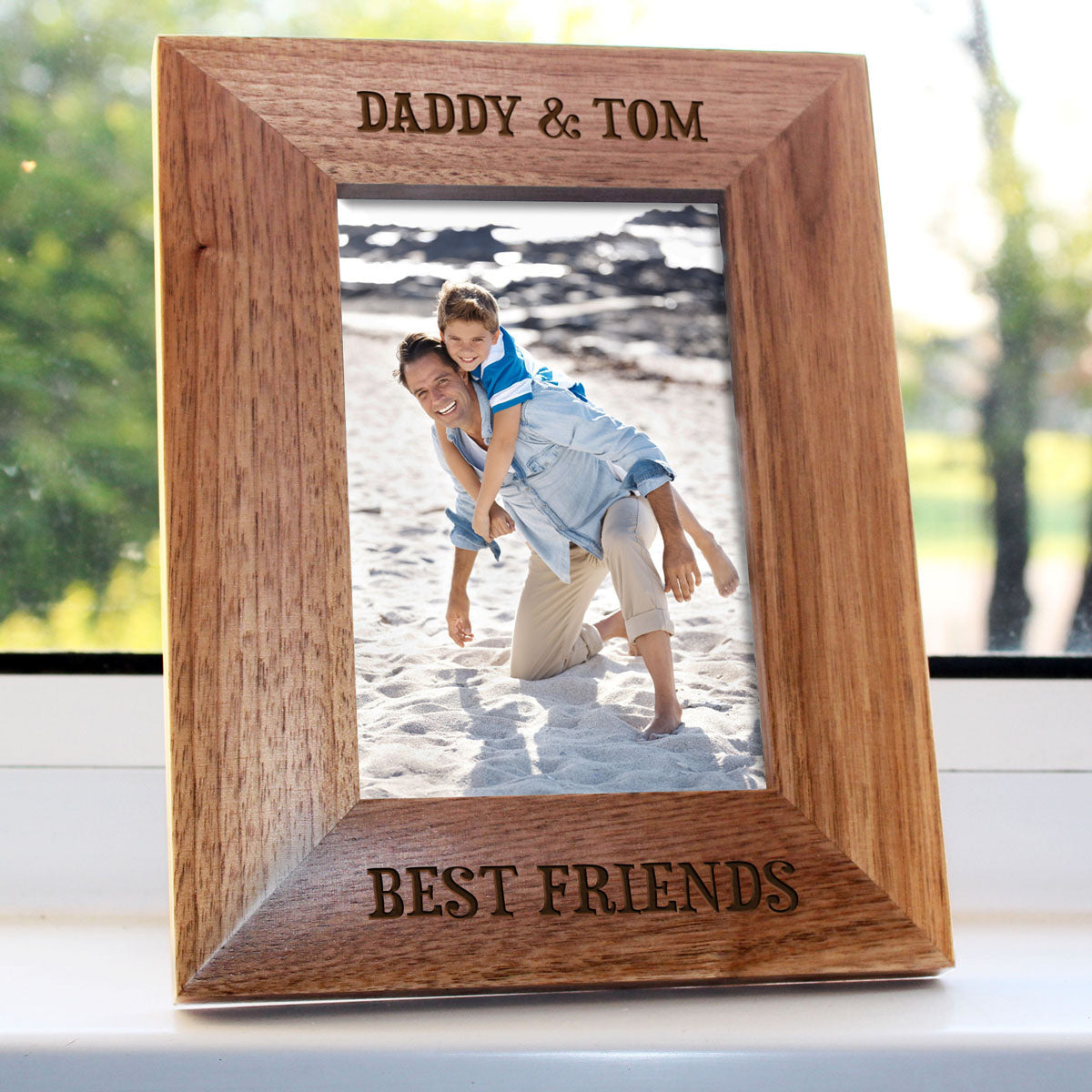 Personalised Daddy My Best Friend Oak Photo Frame