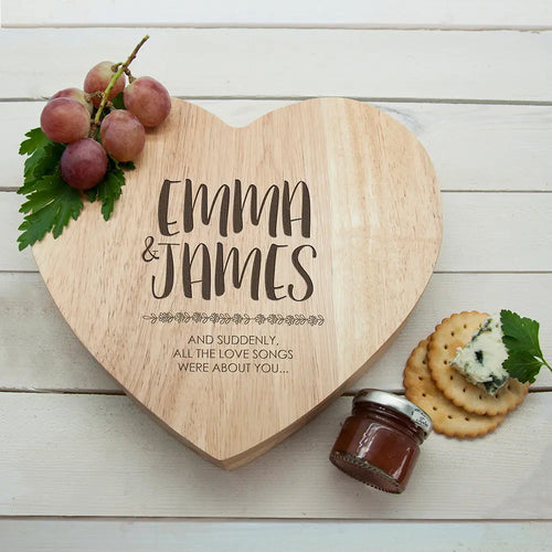 Personalised All About You Heart Cheese Board Spesh Gifts