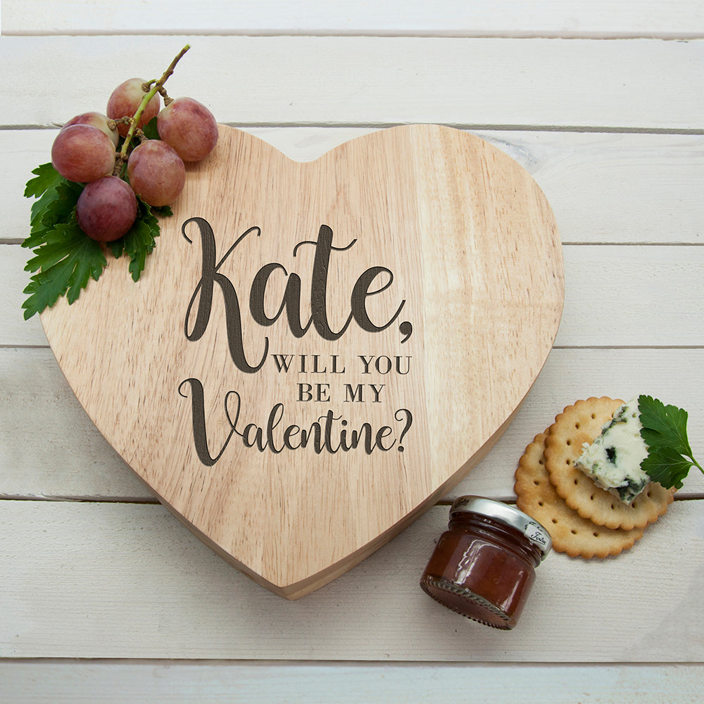 Personalised Be My Valentine Heart Cheese Board