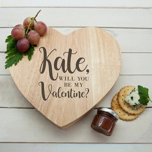 Personalised Be My Valentine Heart Cheese Board Spesh Gifts