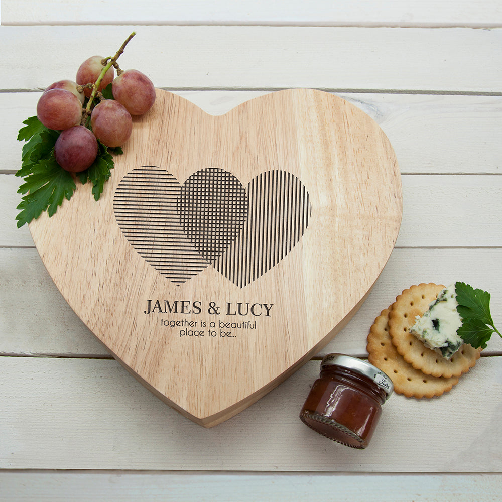 Personalised Heart Venn Diagram Heart Cheese Board