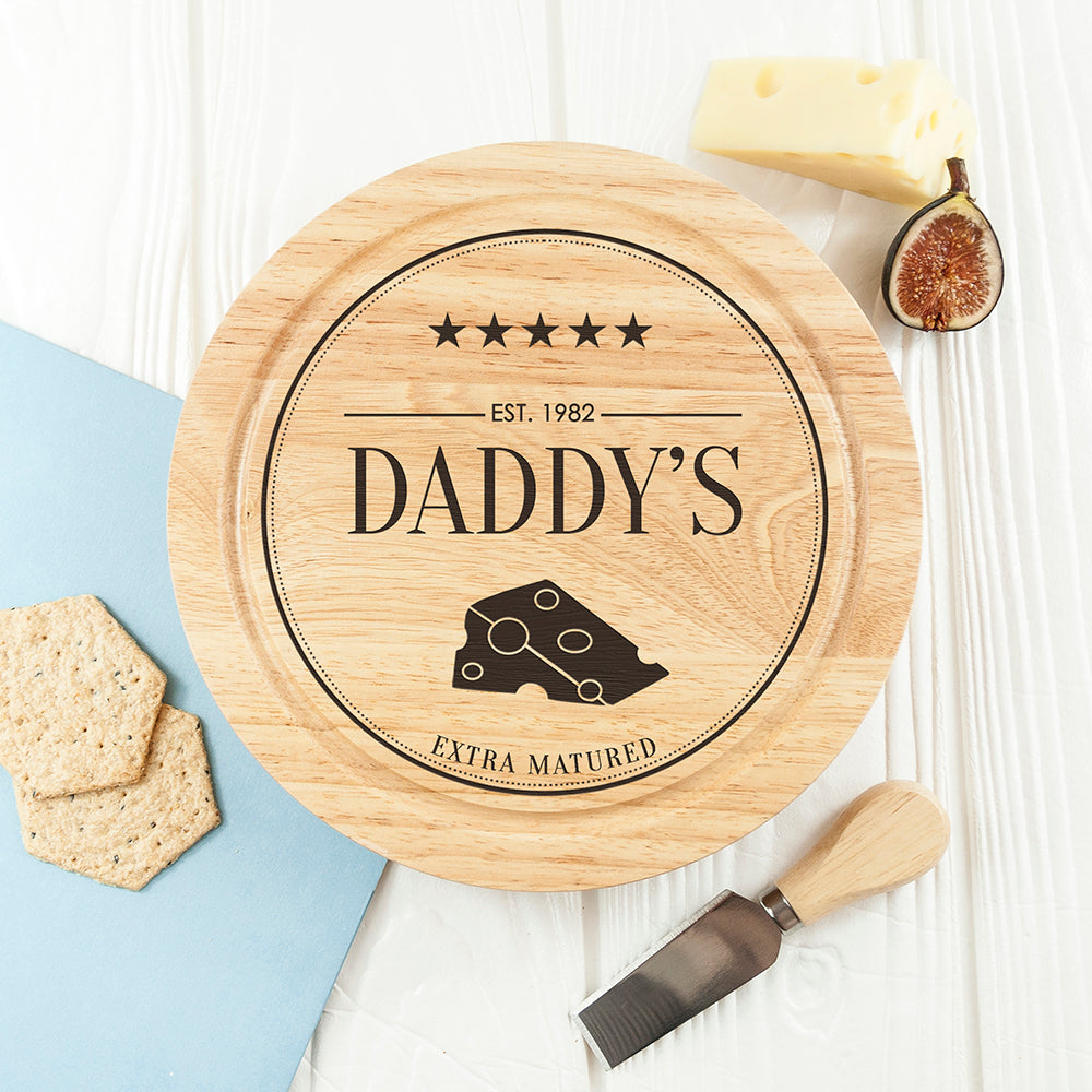 Personalised Extra Mature Wooden Cheese Board Set