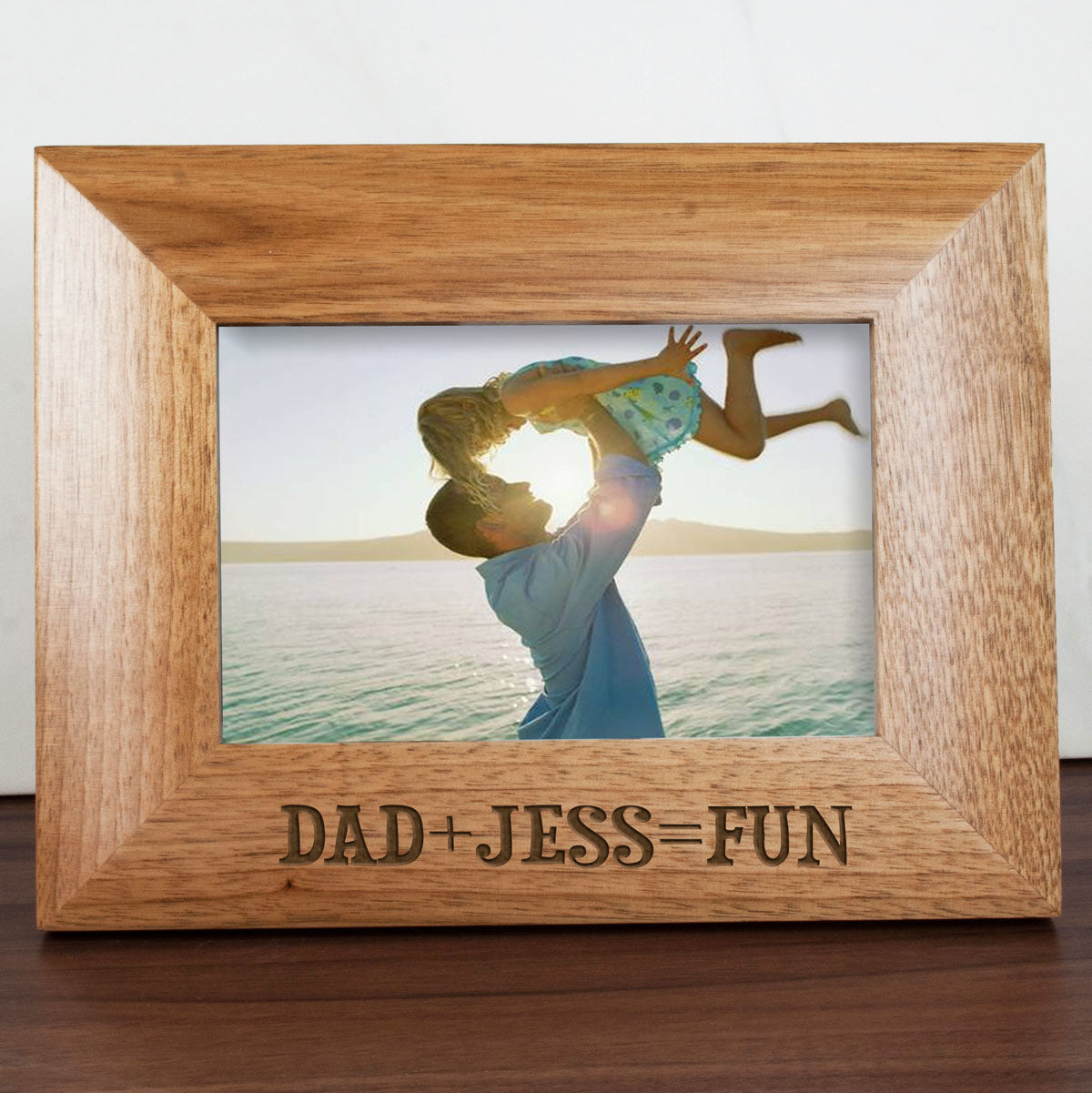 Personalised Dad's Fun Equation Oak Photo Frame