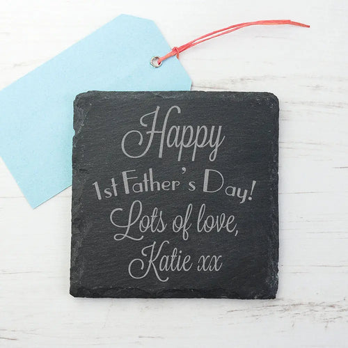 Personalised 1st Father's Day Square Slate Keepsake Spesh Gifts
