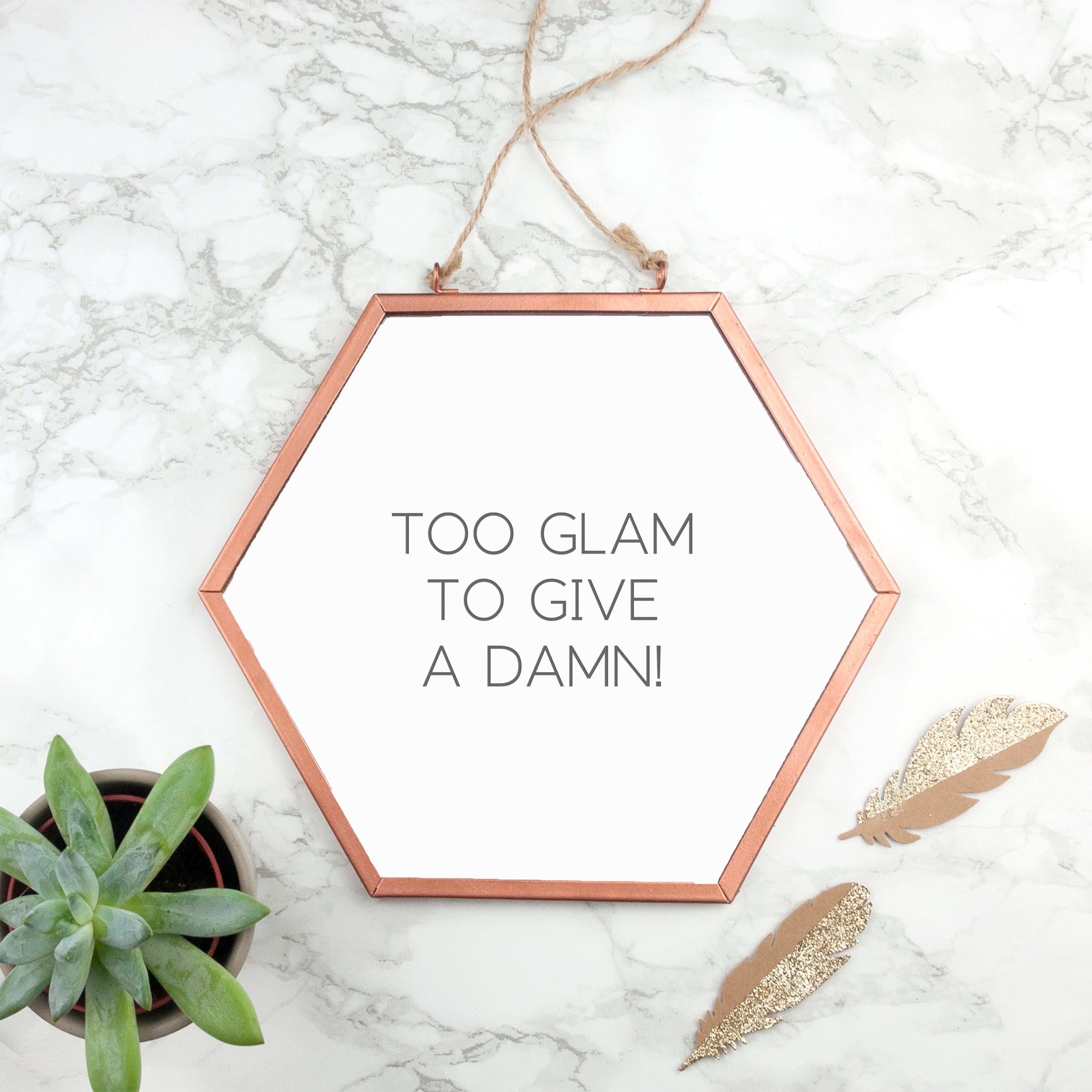 Personalised Hexagonal Copper Hanging Mirror