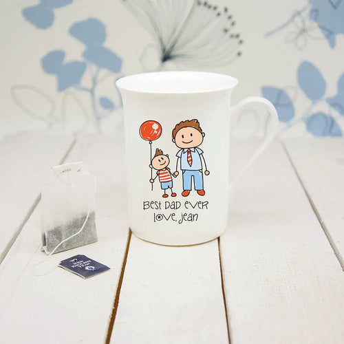 I Love My Dad Personalised Kid's Artwork Bone China Mug Spesh Gifts