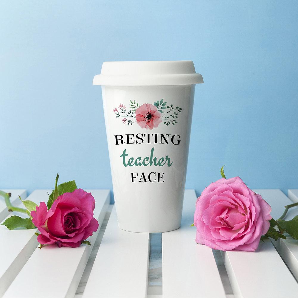 Resting Teacher Face Travel Mug