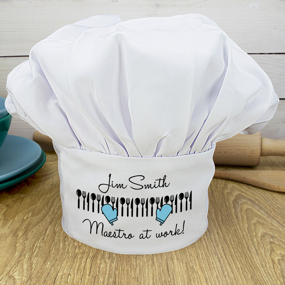 Personalised Maestro At Work Novelty Chef's Hat