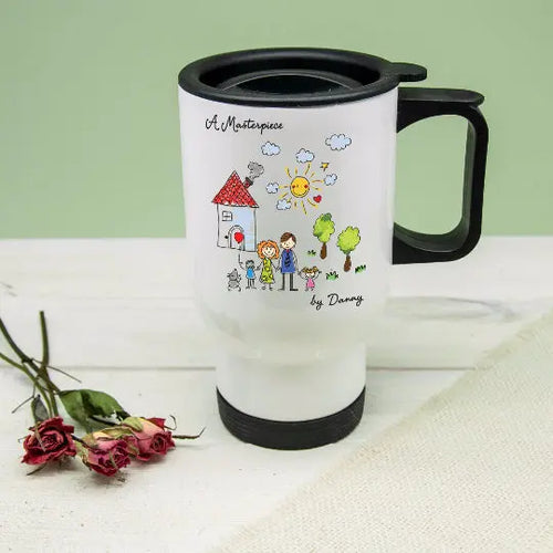 My Mini Masterpiece Personalised Artwork Travel Mug Spesh Gifts