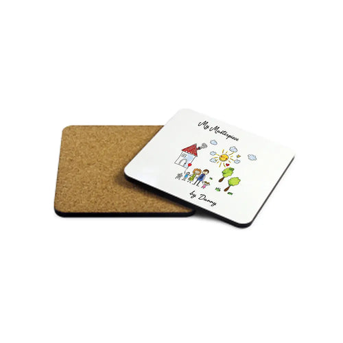 My Mini Masterpiece Personalised Artwork Wooden Coaster Spesh Gifts