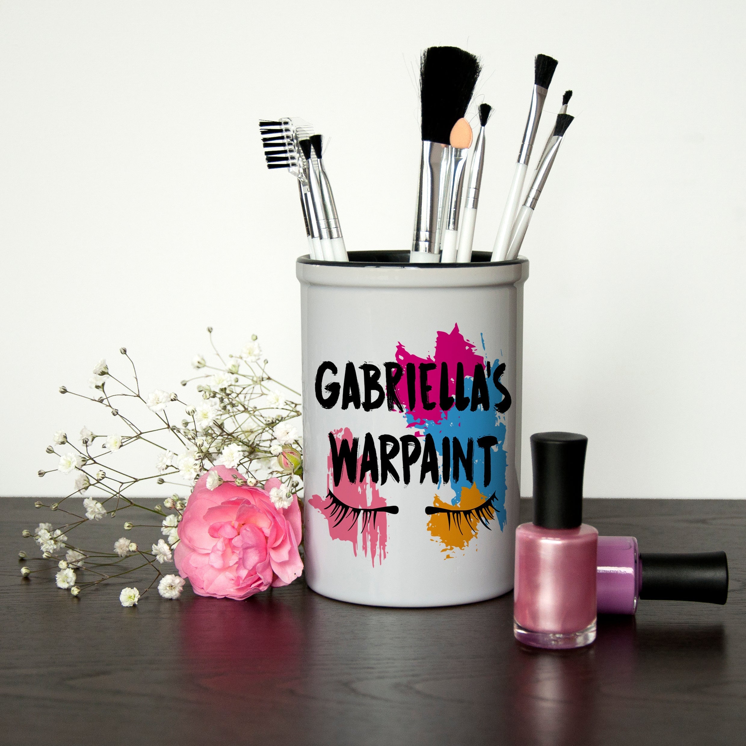 Personalised Warpaint Makeup Brush Holder